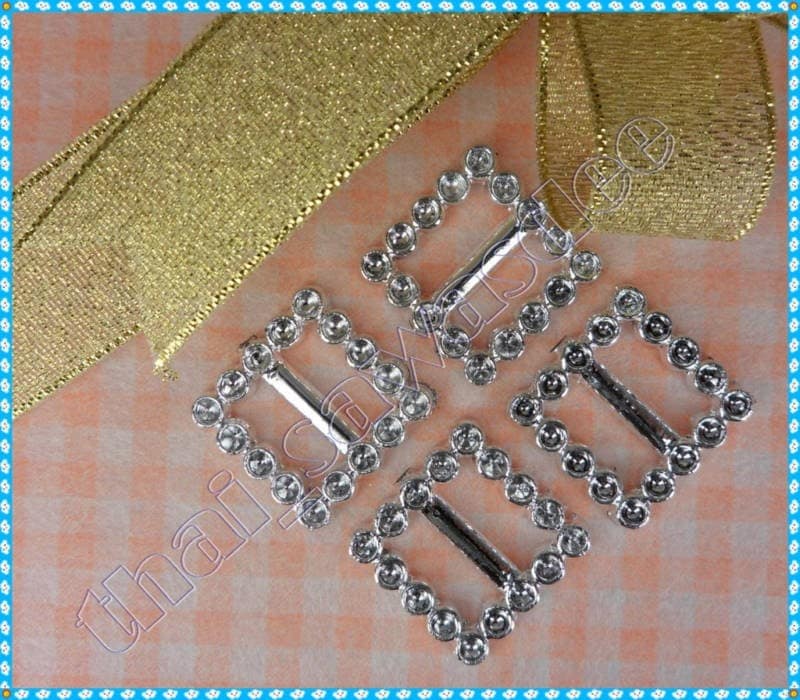 Square Ribbon Buckle Slider Scrapbooking Collar Belt Bows 40