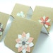 Mini Note Card Set, Flower Note Cards, Kraft Paper Note Cards, Handmade Paper Greeting Cards