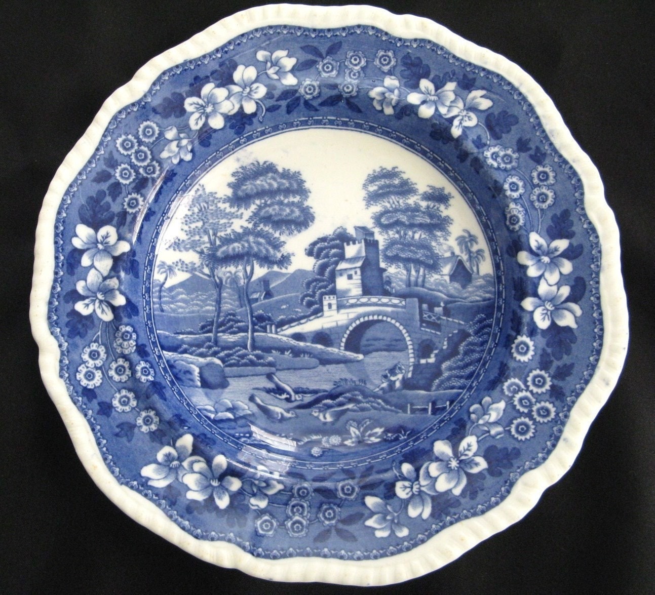 Antique Blue Copeland Spode's Tower England Old Mark Plate