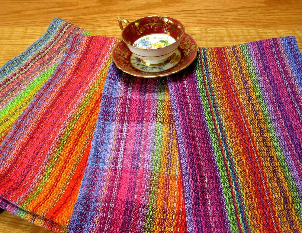 hand woven tea towel kitchen towel dish towel in by LoomOnTheLake