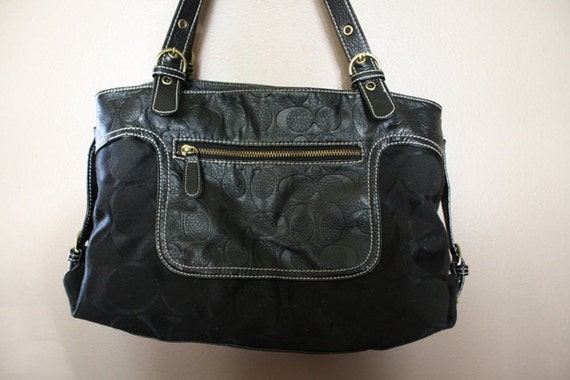 Vintage Purse Black Coach Style Handbag