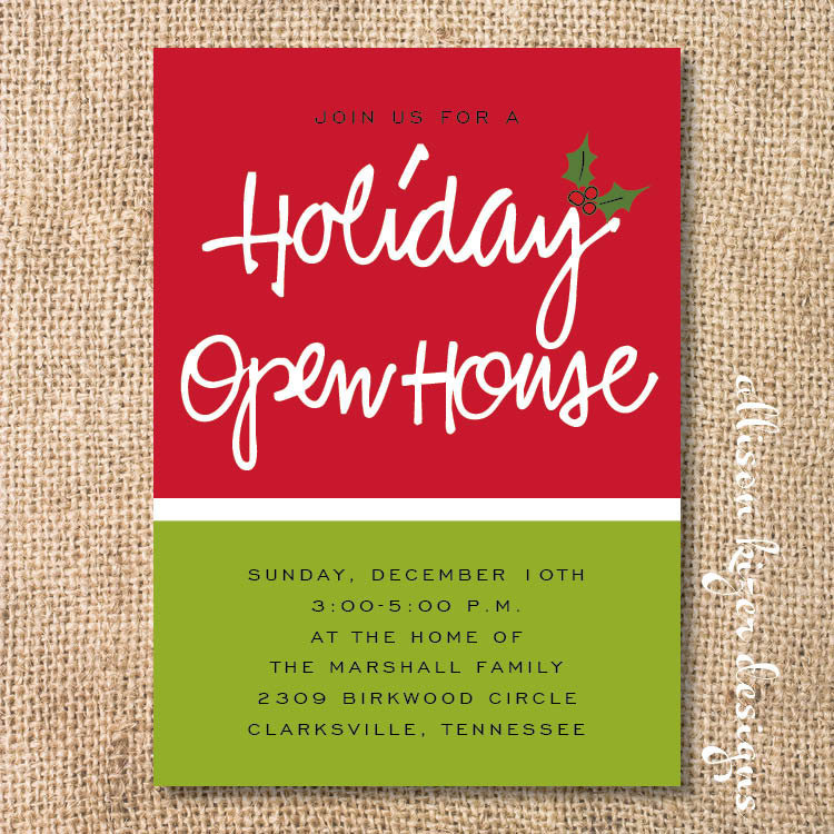 Holiday Invitation Wording For Open House 1