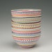 Stripes and Dots Hand Painted Bowl Multicolor Dinnerware