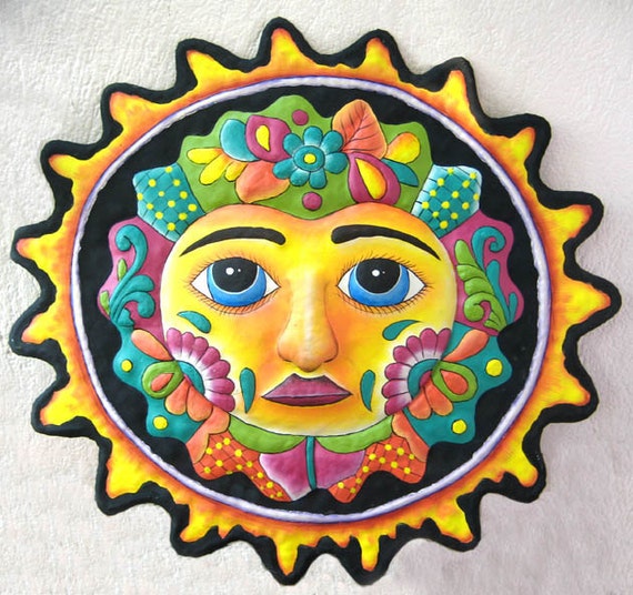 Sun Hand Painted Metal Art 17 Sun Wall Hanging