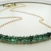 Emerald Green Necklace, Green Gemstone, Wire Wrapped, Gold, Simple, Green Necklace, Luxury