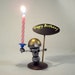 Robot Birthday or ANY Cake Topper AND Candle Holder Wood Bobby Statue