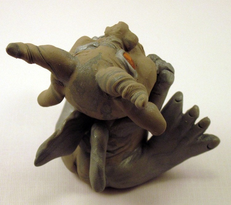 Polymer Clay Gargoyle by MyLittleMinions on Etsy