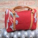 Purse Handbag Speedy Wool Leather Carpet Bag Vintage 1980s 80s Red Floral