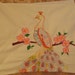 Large Embroidered Pastel Peacock Pillowcase