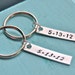 Anniversary gift for the couple, hand stamped, tag keychain