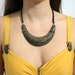 Vintage Tribal Crescent Bib Statement Necklace