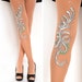 Opaque Sequins TATTOO Tights - full length - pantyhose- colour Matt Peach Blossom- Liberty Jewel