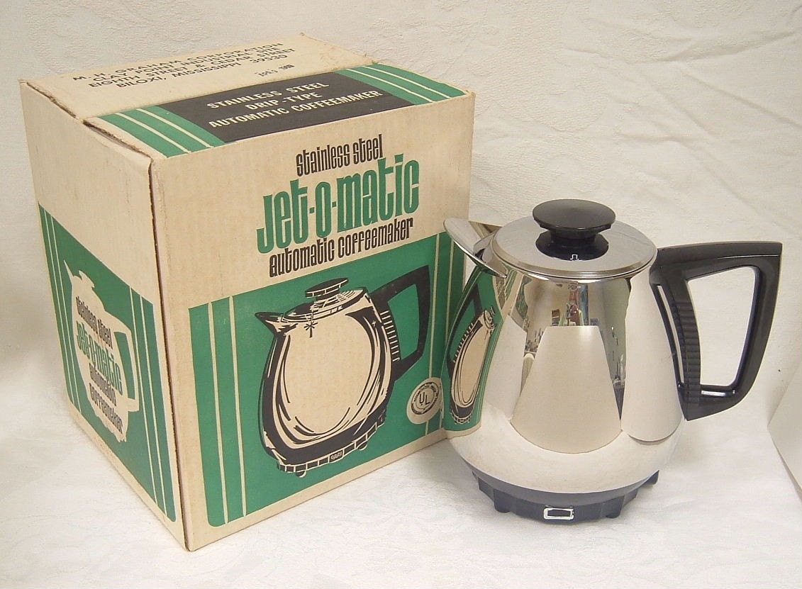 Vintage JET O MATIC Coffee Pot Electric Percolator Chrome