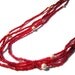 Red Bead Necklace Vintage Faux Pearl Wow