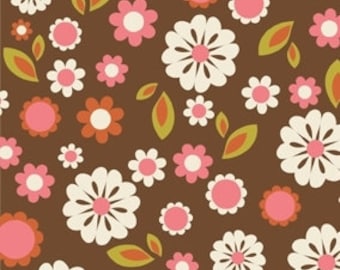 Indian Summer Brown Floral by Zoe Pearn for Riley Blake, 1/2 yard