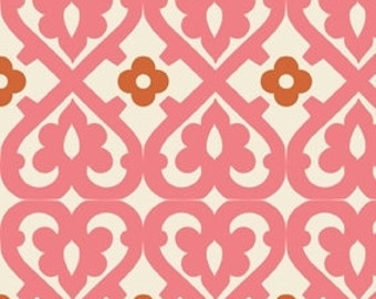 Indian Summer Pink Damask by Zoe Pearn for Riley Blake, 1/2 yard