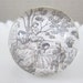 EXTRA LARGE Paperweight, Domed Glass, Black & White Toile Scenery, Paper Backing with Felt