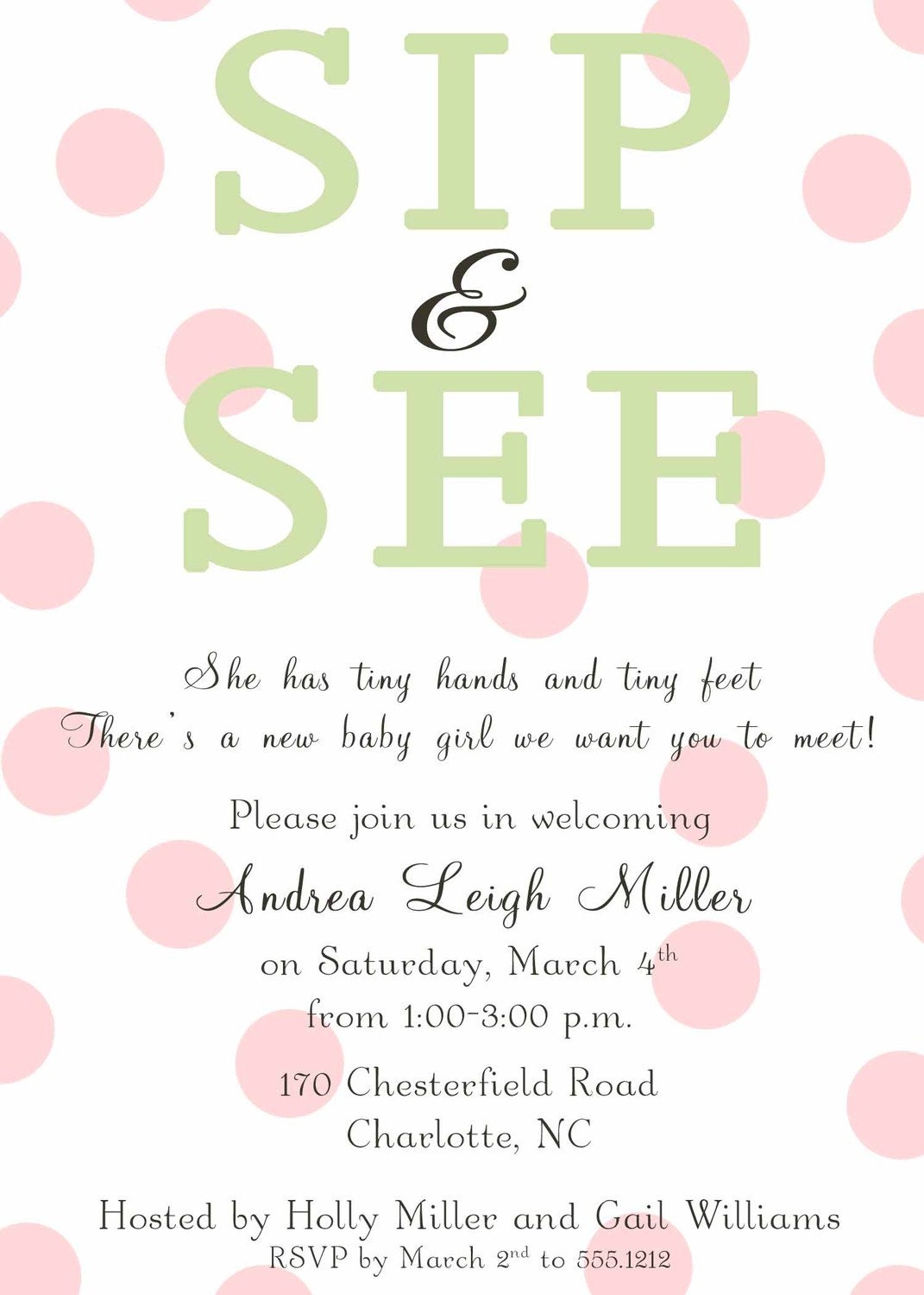 Sip And See Invitation Wording 1