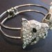 Cuff Bracelet Rhinestone and Jaguar Faces By Gatormom13