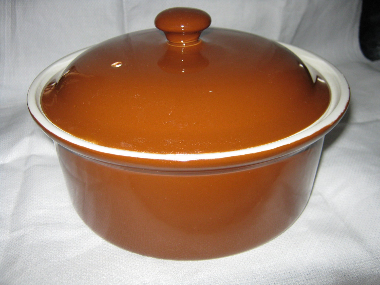 Hall Pottery Vintage Casserole Dish Chocolate Brown By