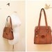 Dooney and Bourke Tan Color Pebble Leather and Tan Color Leather Trim Shoulder Bag with Two Straps
