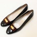 Vintage Salvatore Ferragamo Black Patent Leather Women's Shoes // Size 9.5 B