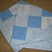 Hand Tied Little Boy Flannel Baby Quilt in Blues