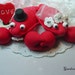 Red Lobster Love Wedding Cake Topper - HAND HOLD HAND with Ocean or Sand base for Beach Theme Wedding