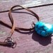Raw Beauty Necklace - deerskin cord, large Turquoise Howlite Stone Nugget