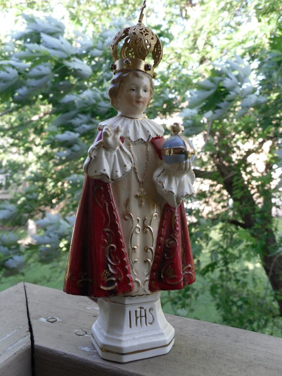 Vintage Ceramic Infant of Prague Statue