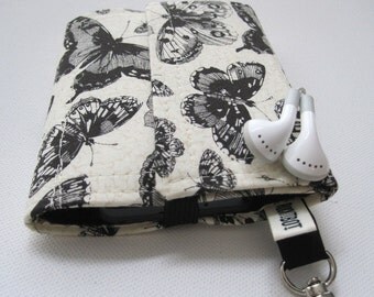 Nerd Herder gadget wallet in Lepidopterology for iPhone, Android, iPod, metronome, camera, earbuds, SD cards, USB, guitar picks, IDs, phone