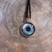 Sale******Large Dragon eye Necklace (Light Rainbow eye in Silver bezel)