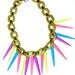 40% OFF - Neon Spike Necklace with Green Thick Plastic Link Chain