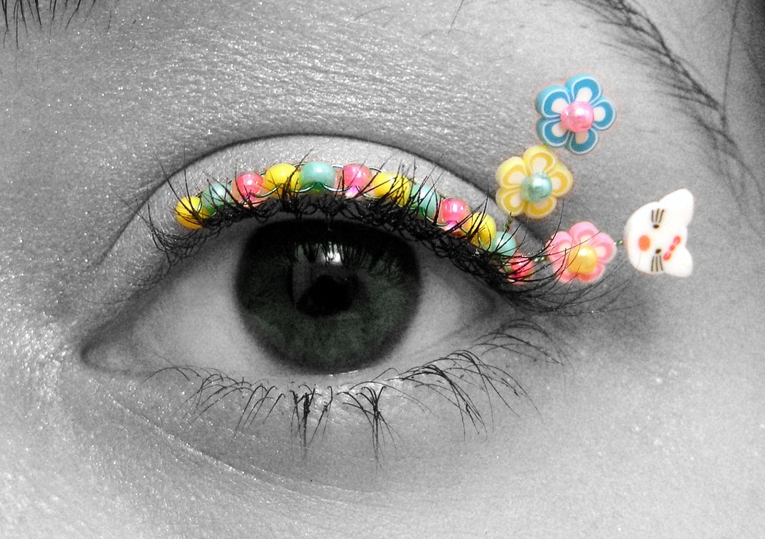 Rave Eyelash Jewelry beaded false eyelashes by EyelashJewelry
