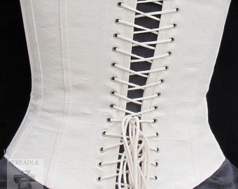 Civil War Lined Working Corset with Grommets - Custom Made