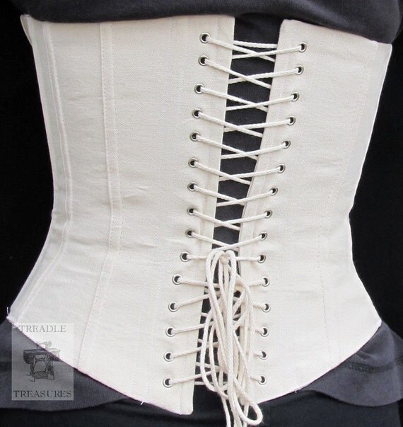 Civil War Lined Working Corset with Grommets Custom Made