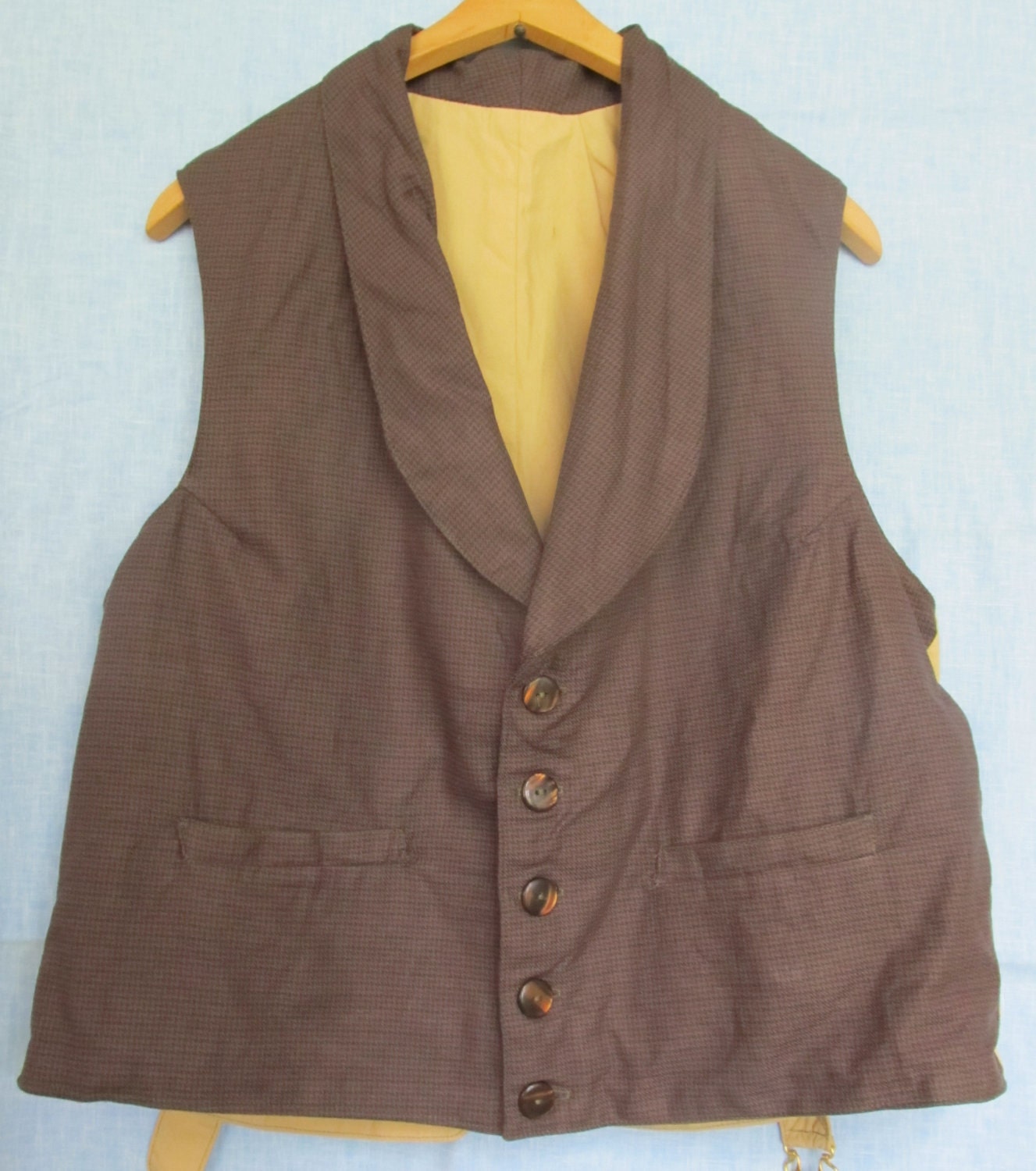 Cotton Vest Civilian Yoke Collar Size 46 Civil War