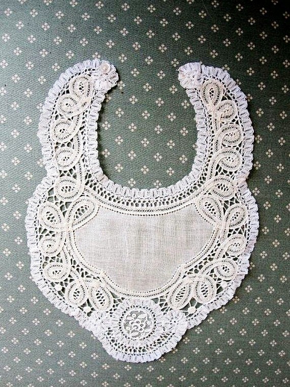 Antique Lace Bib Baby Cutwork Lace