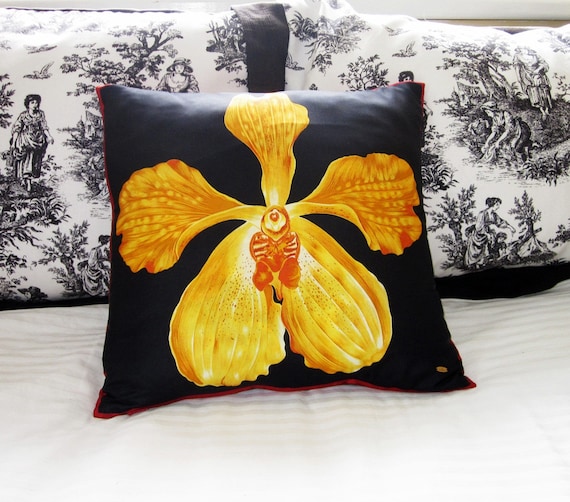 Amber Orchid Vintage Jim Thompson Silk Cushion Cover