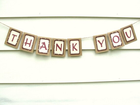 Small THANK YOU Banner Wedding Sign Photo Prop by LazyCaterpillar