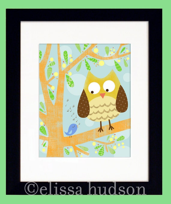 Wall Art Print Storybook Woodland Series Owl