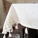 TROYA Runner,Natural,Organic Cotton Embellished tassels, and Handcrochet Lace