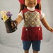 American Girl Gardening Doll Clothes Red 4 Piece Apron Outfit Set for 18 inch Dolls