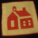 Vintage Antique Quilt Square Block Pillow Top Wall Hanging