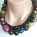 RESERVED: Ashira Wood, Pona Nut Seeds, Lava and Brass 5 Strand Convertible Necklace