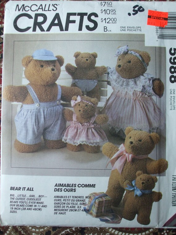 mccalls teddy bear pattern