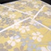 silver, grey and yellow blossom notecards - set of four