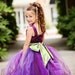 Reserved for hamjr1219---Purple Flower Girl Tutu Dress w Kimono Style Sash----Perfect for Weddings or Portraits-----Afternoon Tea
