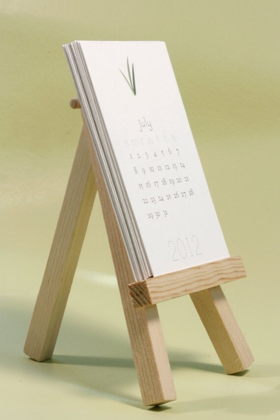 simple & sweet 2012 desktop easel calendar by lauraguill on Etsy