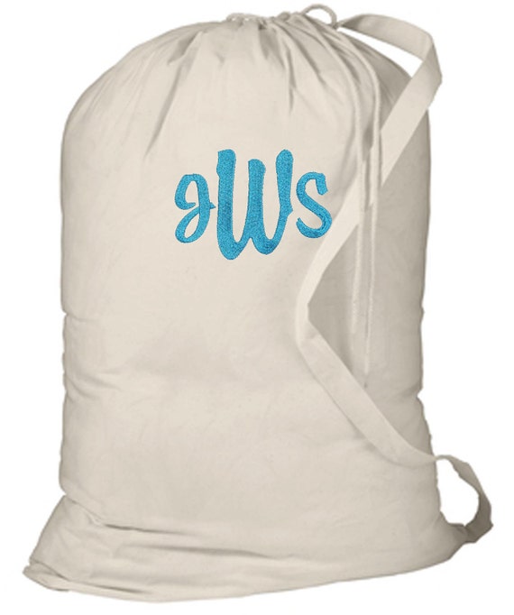 Personalized Dorm College Camp Laundry Bag Natural